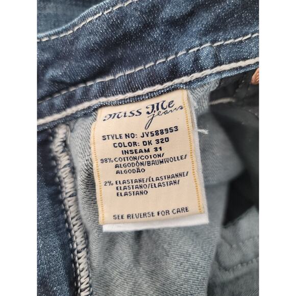 Miss Me Skinny Low Rise Cross Embellished Denim Blue Jeans 32 VTG Y2K 90s - Picture 5 of 12